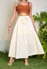 long pleated skirt Ruffle Hem Knot