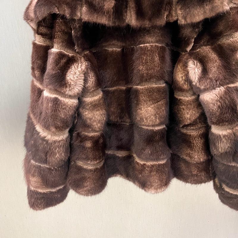 In Stock Women’s Natural Rabbit Fur Coat Winter Jacket