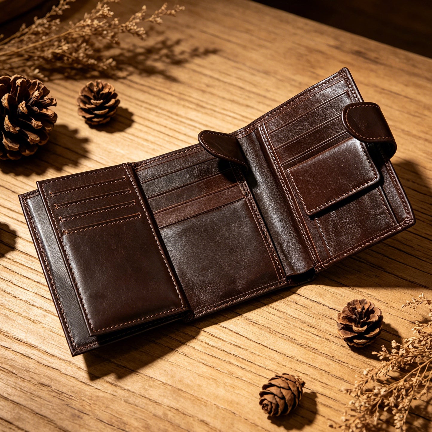 Men’s Genuine Leather Wallet with Coin Pocket and RFID Protection