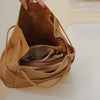 Vintage Women Leather Tote Bag Bucket Purse