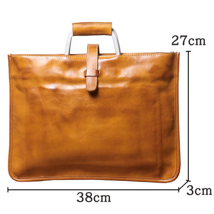 Men's Genuine Brown Leather Office Bag Briefcase