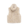 Women faux fur stand collar zipper vest