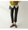 Women’s Brown Stretch Leather Pants High Waisted