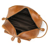 Men’s Genuine Leather Toiletry Bag with Front Zipper Pocket