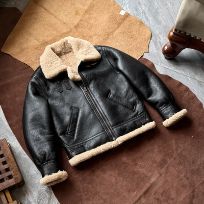 Men’s Shearling Aviator Leather Jacket