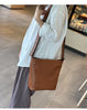 Soft Leather Shoulder Crossbody Bucket Bag