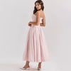 strapless v-neck corset a-line long dress
