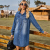 Lightweight Oversized Denim Long Shirt Dress for Women