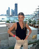 v neck sleeveless lazer vest women's