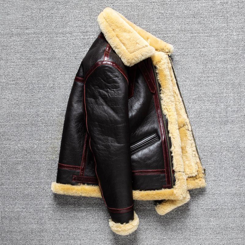 Men’s B3 Shearling Aviator Jacket Black Leather