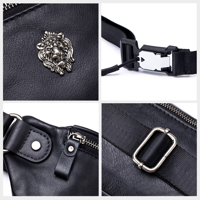 Genuine Leather Waist Bum Bag for Men