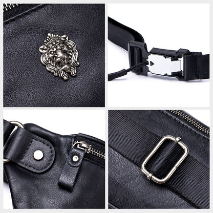 Genuine Leather Waist Bum Bag for Men