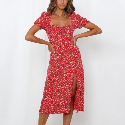maxi dress with thigh high split sides