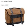 Canvas Motorcycle Saddlebag with Waxed Finish and Cowhide Leather Straps