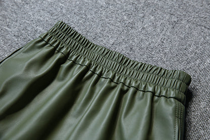Genuine Leather Skirt High Waisted Short Mini Skirt