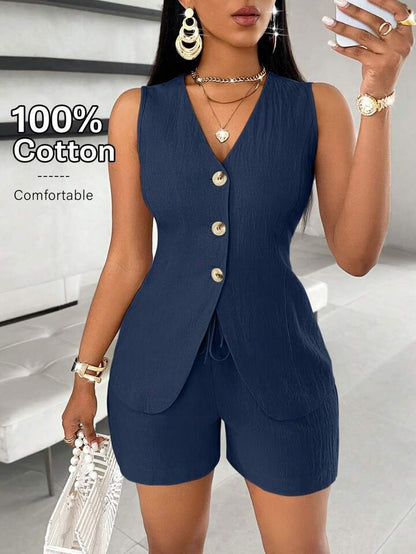 Sleeveless Vest And Shorts Women