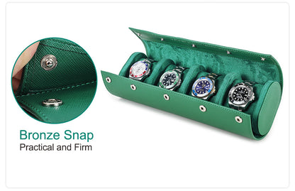 Leather Luxury Watch Box 4 Slot Men’s Watch Display Case