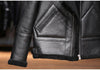 Men Real Sheepskin Shearling Fur Flight Bomber Jacket