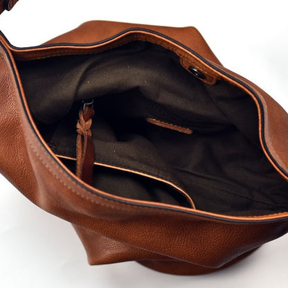 Genuine Leather Retro Art Bucket Messenger Bag