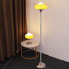 Retro Glass Floor Lamp Vintage Egg Tart Jade Shade