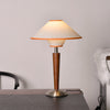 Mid Century Modern Wooden Table Lamp Fabric Shade
