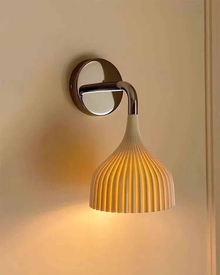 Modern Pleated Bedroom Wall Light Fixture