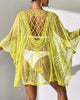 Sheer lace embroidered beach cover up cardigan 2