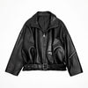 Women Oversized Leather Motorcycle Jacket