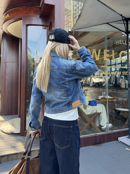 denim vest women long sleeves