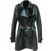 British sheepskin leather trench coat women