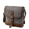 Small Canvas Messenger Bag with Top-Grain Cowhide Leather Trim 1