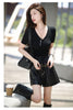 Women’s High Waisted Black Leather Shorts Wide-Leg