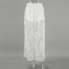 Women’s White Lace Jacquard Midi Skirt  See-Through