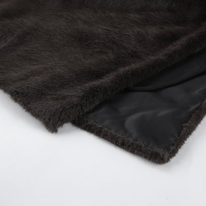 Women Faux Fur Sleeveless Vest Top High Collar