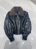 women genuine sheepskin bomber jacket with fur collar 2 M