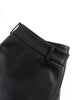 Genuine sheepskin black leather hot shorts