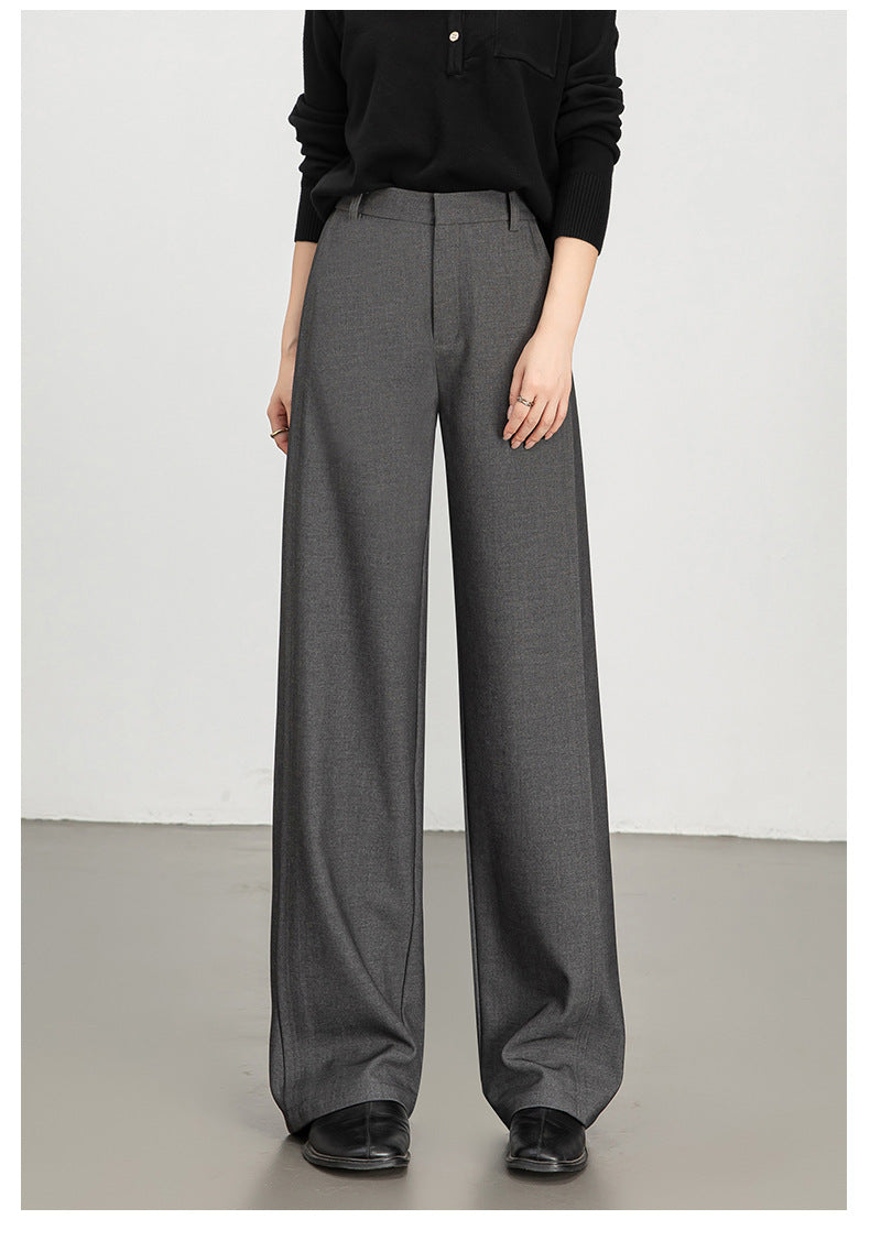 Women casual pants with high waist drape