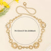 Women’s Gold Circle Waist Chain with Textured Links