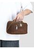 Women Leather Makeup Bag Crazy Horse Leather Toiletry Case