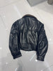 women genuine sheepskin bomber jacket with fur collar