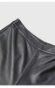 Irregular Cut Leather Wide Leg Pants for Women Cropped Straight Fit