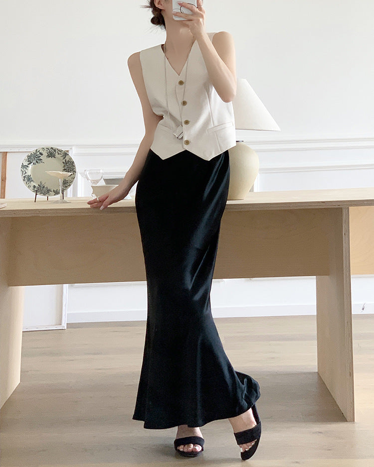 Stylish Women Vest Waist Coast For Work Causal
