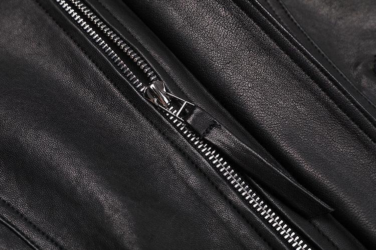 Black Women Leather Jacket Moto Style