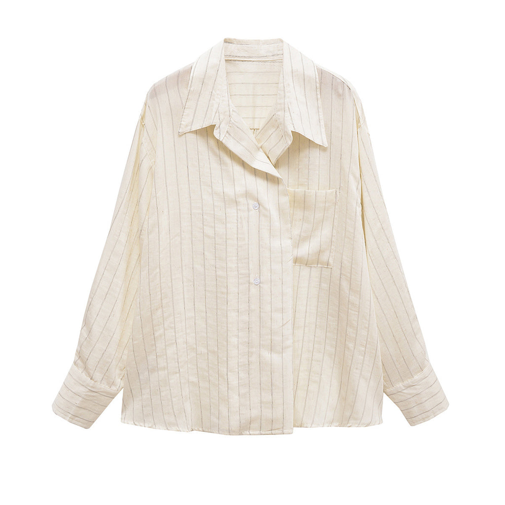 Oversized Striped Long Sleeve Shirt