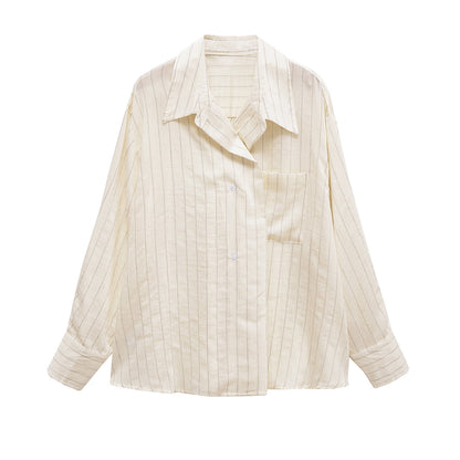 Oversized Striped Long Sleeve Shirt