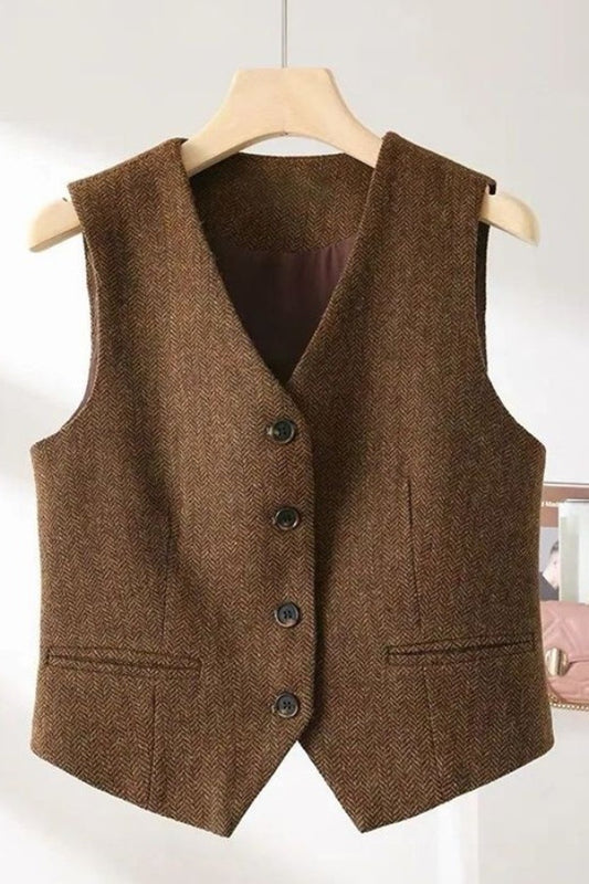 Single Breasted Vest Blazer Workwear