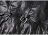 Men Leather Vest Sheepskin Black V-Neck Button Waistcoat
