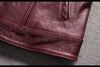 Men's washed vintage leather motorcycle vest