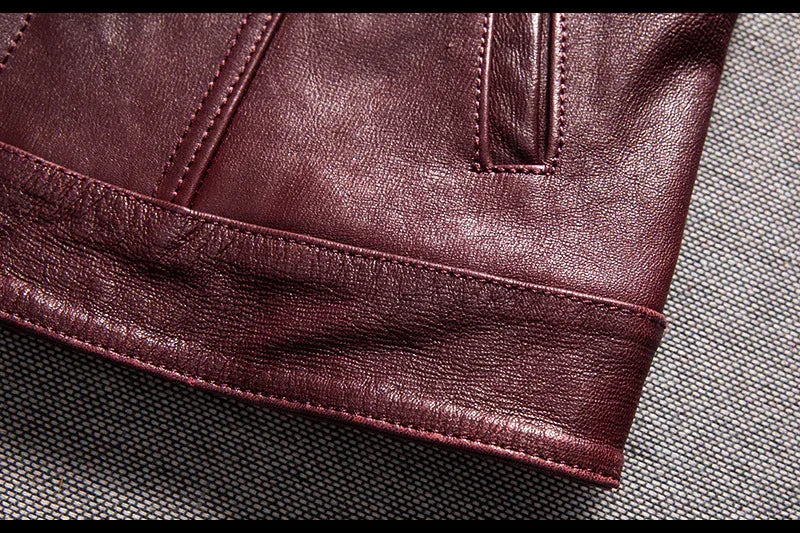 Men's washed vintage leather motorcycle vest