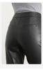 Women’s High Waisted Black Cropped Leather Pants